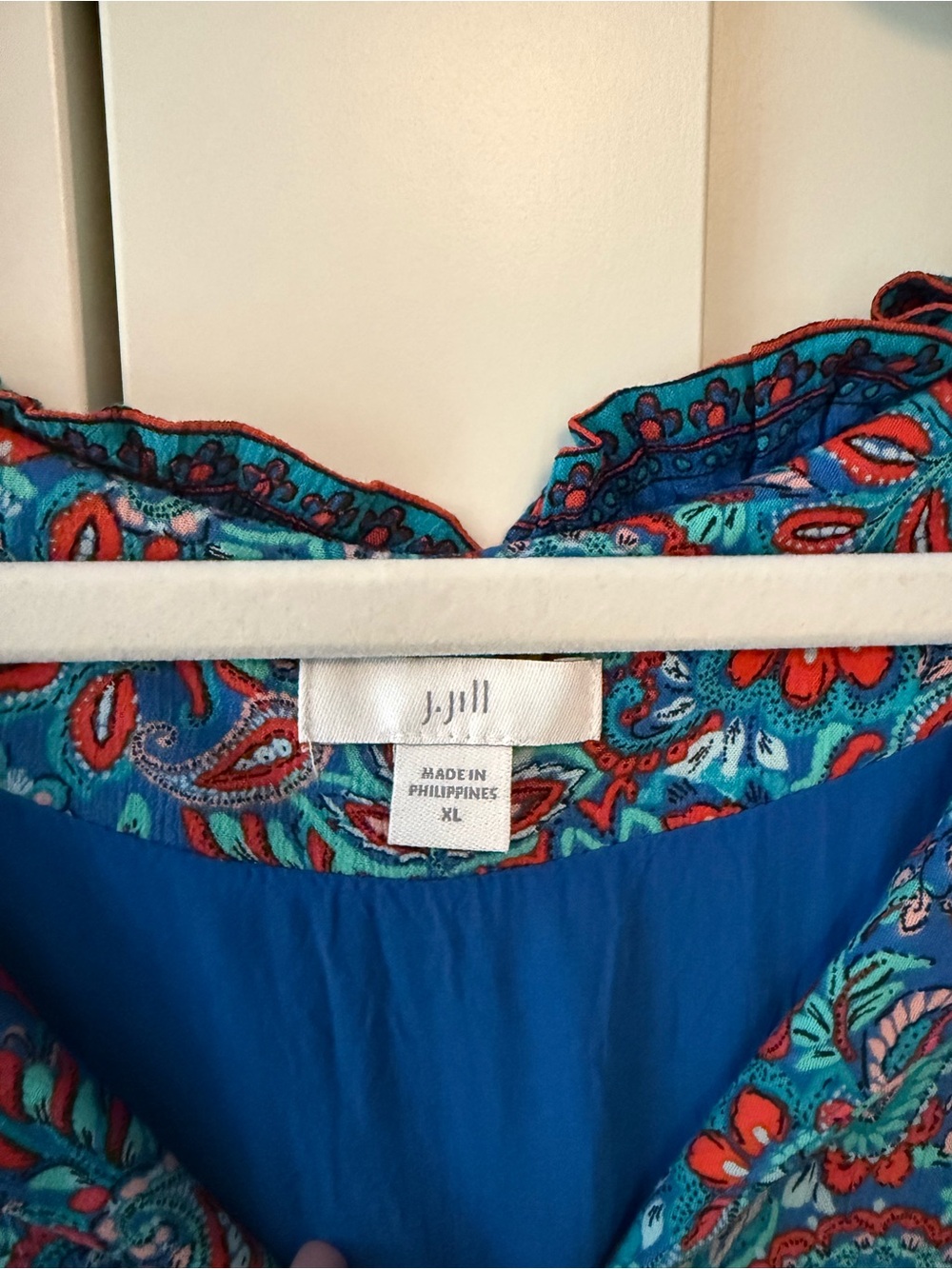J. Jill Blue Paisley Tiered Sleeveless Maxi Dress. XL - Picture 5 of 9